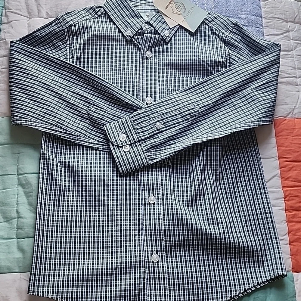 NWT Class Club Long Sleeve Button Down Shirt Size 6/7 - Picture 1 of 6